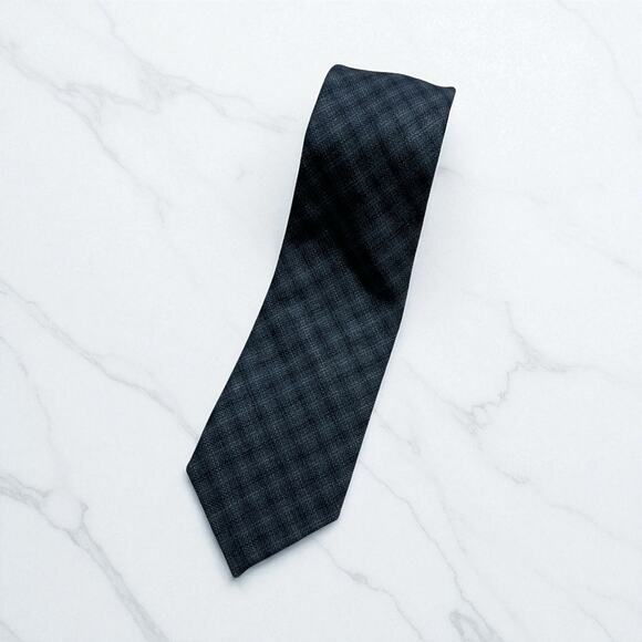 Jacques Elliott Blue Textured Plaid Tie Men’s Necktie 61” Long 3” Wide - Picture 1 of 6